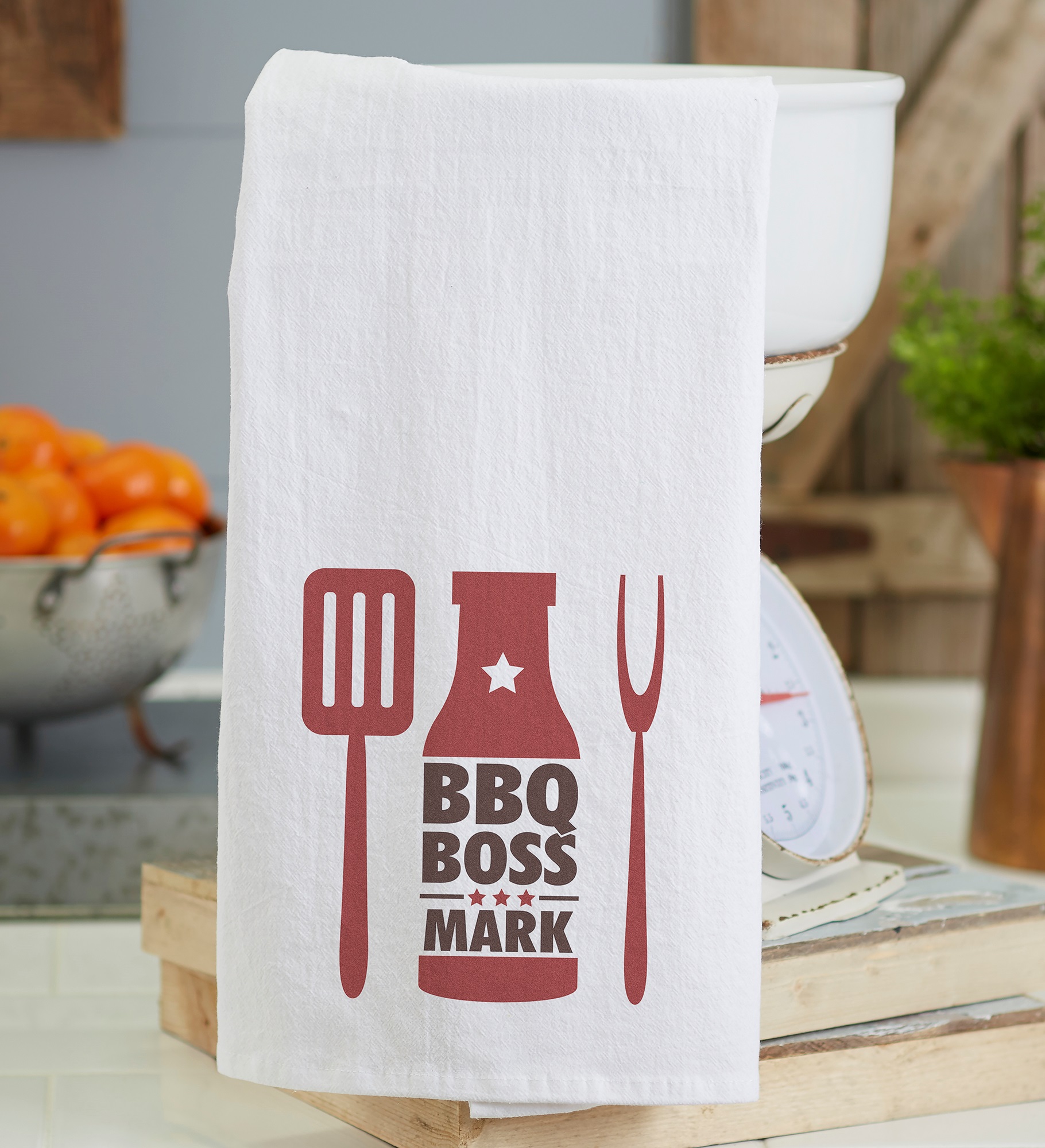 BBQ Boss Personalized Flour Sack Towel